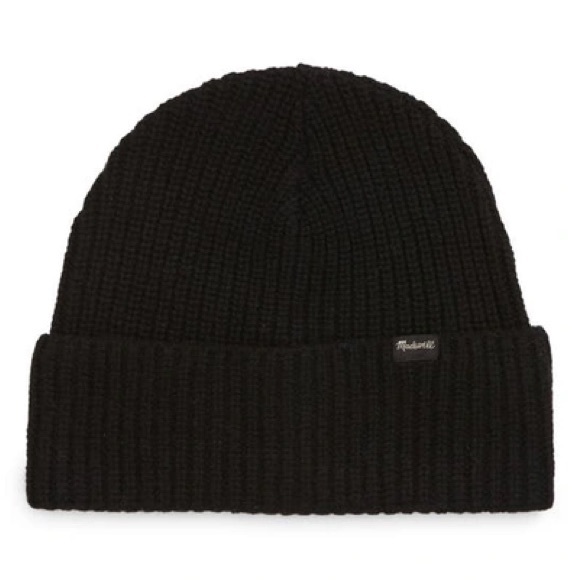 ❌SOLD❌NWT Madewell Chunky Merino Wool Cuffed Beanie - Black - Picture 2 of 4